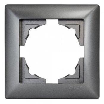 Gunsan Visage 1-fach Rahmen für 1 Steckdose Schalter Dimmer Dunkelsilber